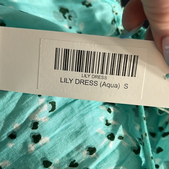 Debbie Katz South Beach Aqua Lily Maxi Dress NWT Tiered Spaghetti Straps Small - Picture 9 of 10